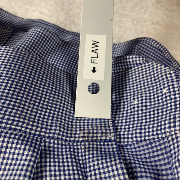 Mizzen+Main Shirt Men's Blue Plaid Nylon Long Sleeve Collared Button-Up 7133 - Picture 6 of 9